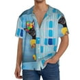 thumbnail image 3 of Easygdp Prague Ratter Dog in Bathtub Men's Casual Short-sleeved Shirt with Pocket and Button Suitable for Beach Vacation Leisure - XX-Large, 3 of 7