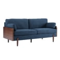 thumbnail image 2 of Mid-Century Modern Sofa with Slim Track Arms and Wood Frame, Navy Blue, 2 of 9