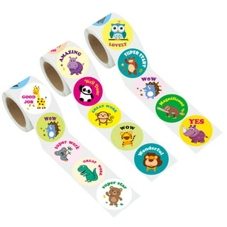 4pcs Incentive Stickers Adorable Round Animal Encouraging Stickers
