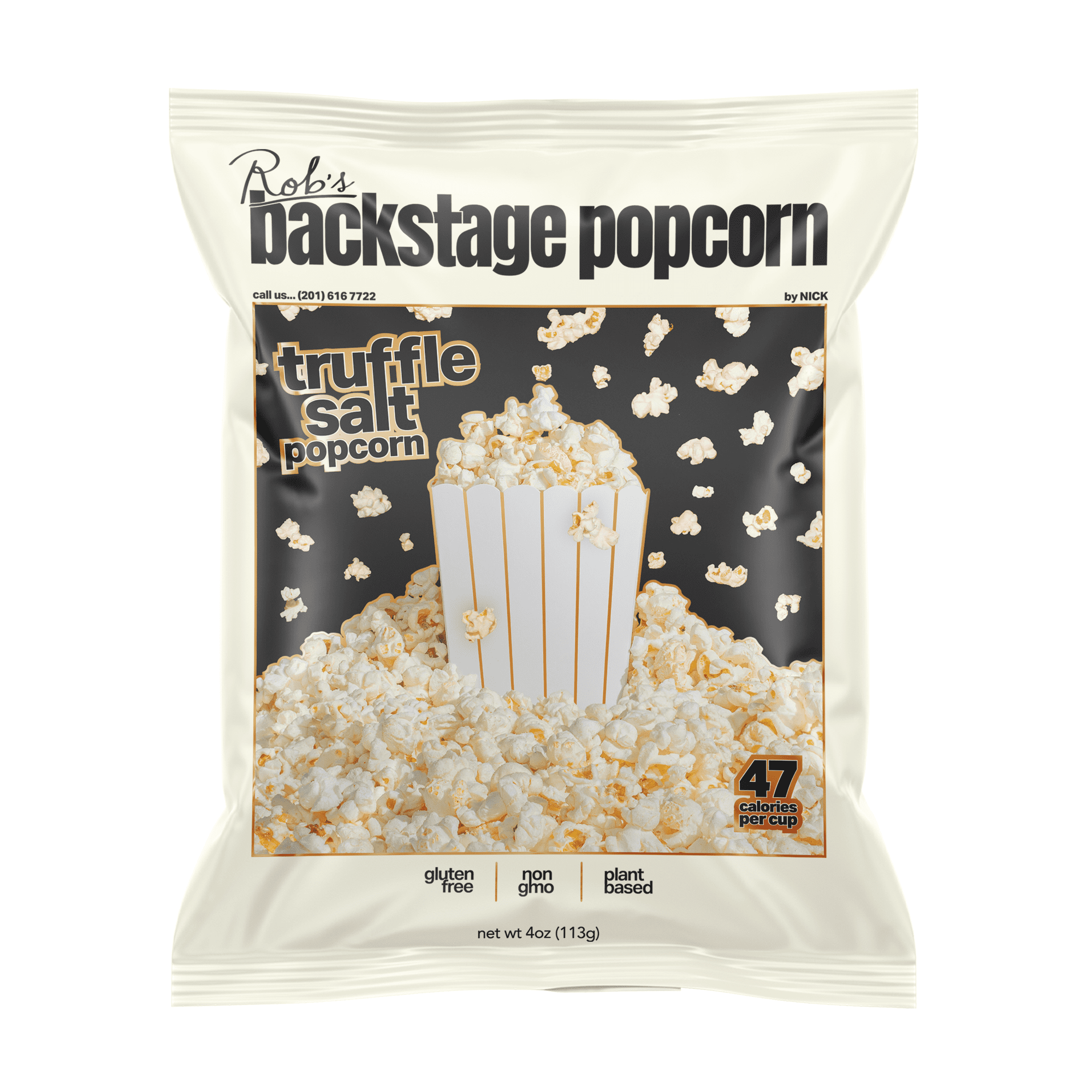 (3 pack) Rob's Backstage Popcorn, Gluten-Free, Truffle Salt, 4 oz
