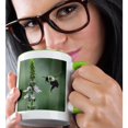 thumbnail image 2 of 3drose, Photograph of Carpenter Bee About to Pollinate Our Holy Basil., 15oz Two-tone Green Mug, 2 of 6