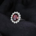 thumbnail image 2 of beryl_creation 925 Sterling Silver 2.00 Ct Oval Cut Red Garnet Wedding Engagement Halo Ring 14K White Gold Plated For Women's -5.5, 2 of 3