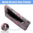 thumbnail image 5 of HAWEE Women's Card Wallet Envelope Style Pink Floral Card Case 14 Slots Ladies Lightweight Fabric Clutch Purse Anti-Water, Fissidens Flower, 5 of 7