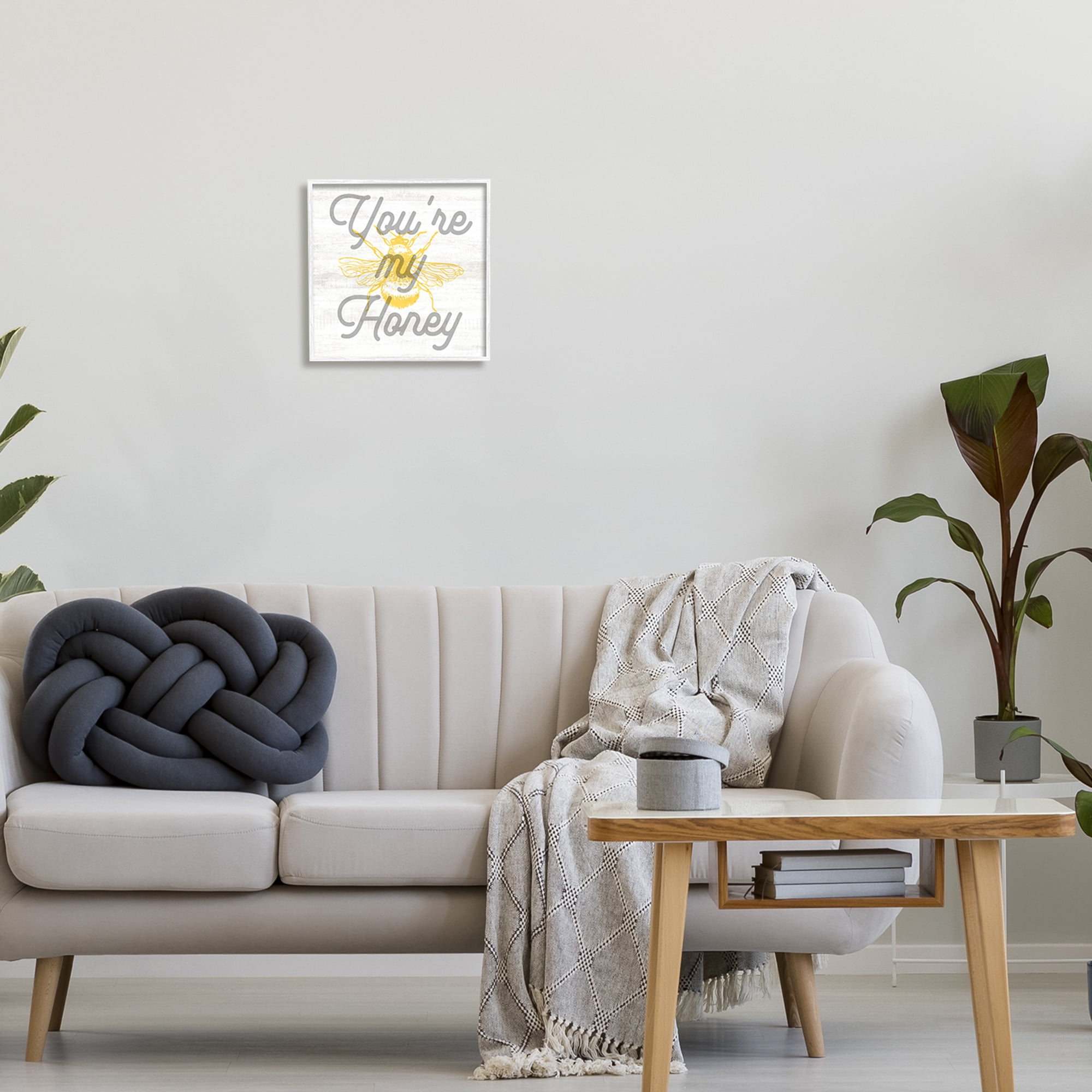 Stupell Industries My Honey Country Phrase Animals & Insects Painting White Framed Art Print Wall Art, 12 x 12
