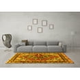 thumbnail image 3 of Ahgly Company Machine Washable Indoor Round Persian Yellow Traditional Area Rugs, 5' Round, 3 of 4