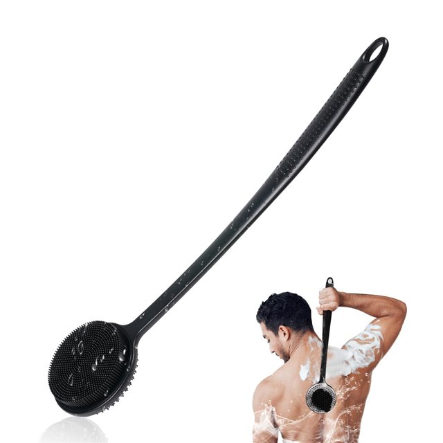 Fregadora trasera de silicona VWMYQ con mango largo de 43 cm para ducha