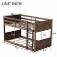 thumbnail image 4 of Bellemave Low Twin Over Twin Bunk Bed for Kids/Junior, Solid Wood Floor Bunk Bed Frame with Guardrails and & Ladder, Toddler Bunk Beds with Headboard & Footboard, No Box Spring Needed (Antique Oak), 4 of 8