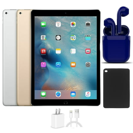 Open Box Apple iPad Pro | 12.9-inch | 128GB | Wi-Fi +4G Unlocked | Bundle: USA Essentials Bluetooth/Wireless Airbuds, Case, Charger By Certified 2 Day Express