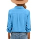 thumbnail image 4 of Camisas de Manga Larga para las Mujeres Botón de Solapa de Ajuste Suelto Delantero Blusa de Túnica de Imitación de Lino, Camisas de Manga Larga para las Mujeres Bajo Scrubs, 4 of 7