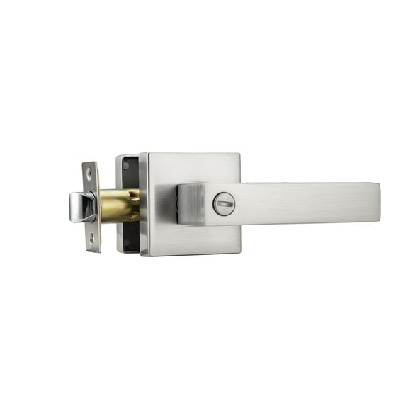 NCL Privacy Interior Door Handle, Satin Nickel Door Knobs for Bathroom and Bedroom, Thumb Turn Keyless Door Levers Reversible C63
