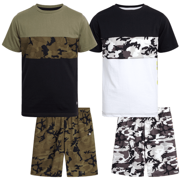 RBX Boys' Active Shorts Set 4 Piece Performance TShirt and Shorts