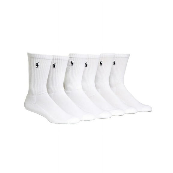 Polo Ralph Lauren Mens 6-Pack Crew Sock Black