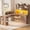 Wood, variant on SEDETA Farmhouse L Shaped Office Desk with Storage, 61 Inch Large Computer Desk with 3 Drawers, 11 Open Shelves and Power Outlet, Corner Gaming Desk with LED Light and Display Cabinet, Natural