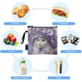 thumbnail image 5 of Haosy 3 Pack Reusable Ziploc Bags BPA Free Healthy Food Storage Bag Leakproof Sandwich Snack Freezer Bags Elegant Cat with Lilac Flowers Hat, 5 of 7