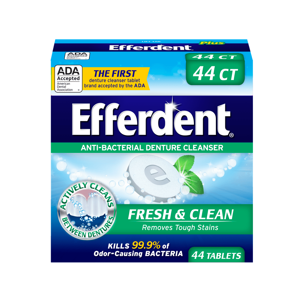 Efferdent Plus Mint AntiBacterial Denture Cleanser Tablets 44 ea