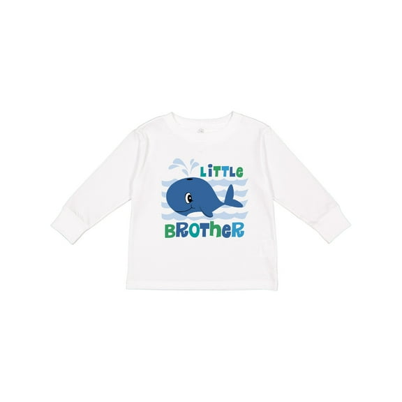 Inktastic Whale Little Brother Boys Long Sleeve Toddler T-Shirt