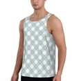 thumbnail image 2 of Uemuo Daisy Plaid Blue Pattern Men's Muscle Shirts Sleeveless Dry Fit Gym Workout Tank Top Lightweight Sports Tank Top Beach Tank Top, Loose-fit Sleeveless Shirt-Small, 2 of 7