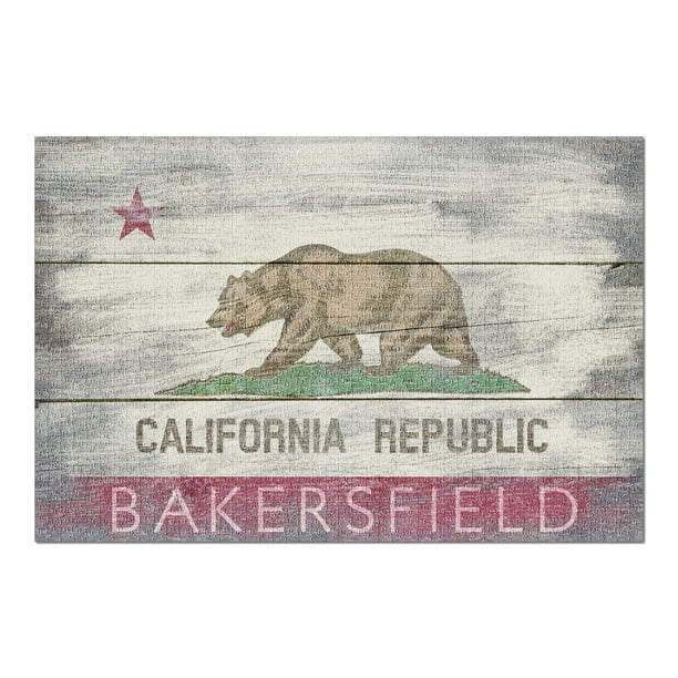 Bakersfield, California Rustic California State Flag (20x30 Premium