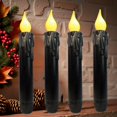 thumbnail image 1 of Velas LED de Cera Negra LINCOUNTRY a Pilas, Vela Cónica de 17 cm con Efecto Parpadeante, 1 of 8