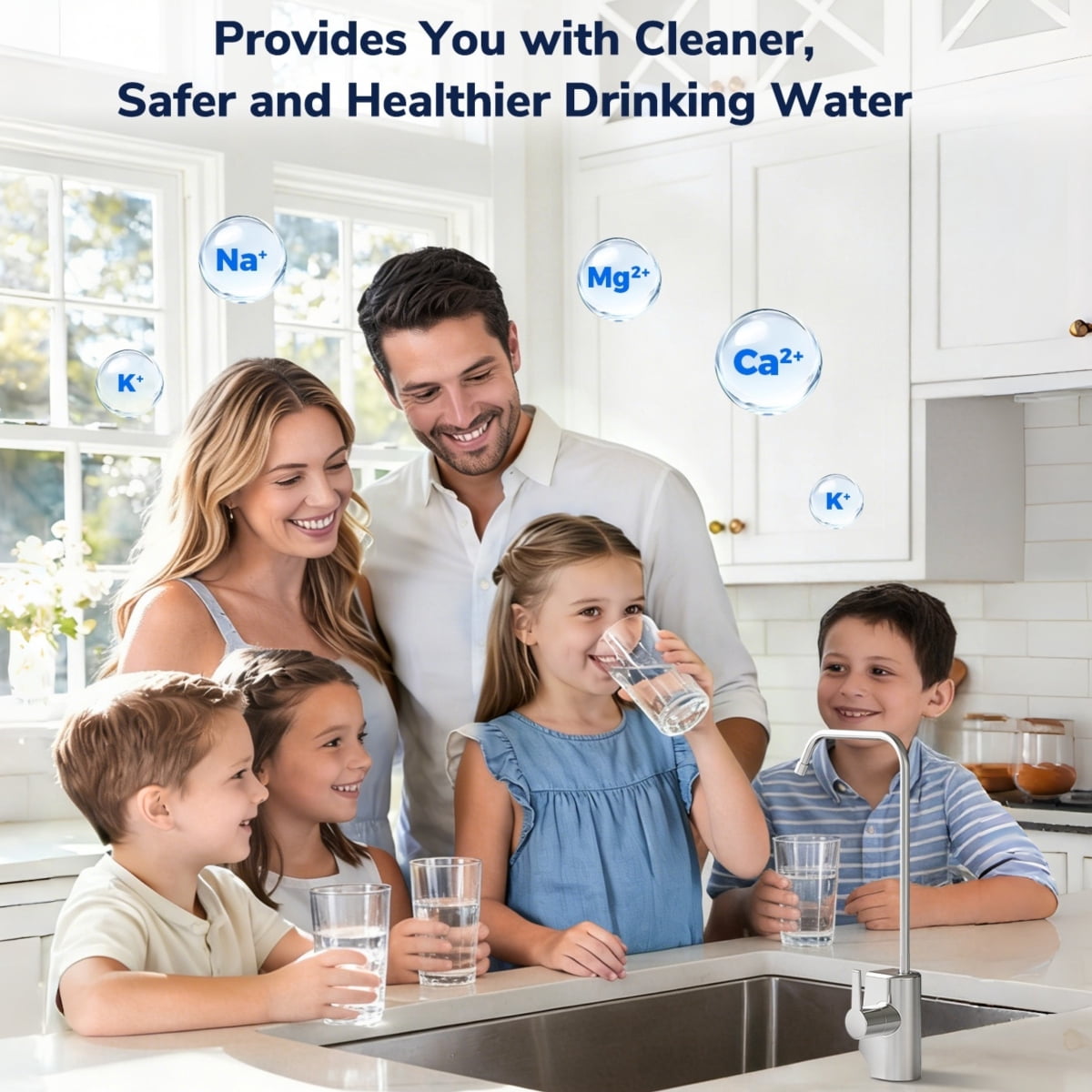 Ecoviva 800GPD Alkaline Tankless RO System, 9-Stage Reverse Osmosis 3:1 Filtration
