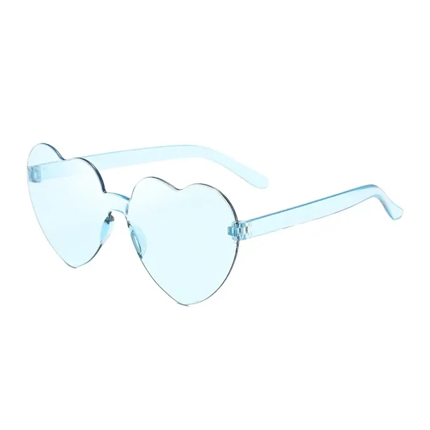 Jelly Heart Shape Rimless SunglassesClear BlueNosize Gao Jinjia unisex