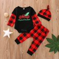 thumbnail image 2 of 3 uds recién nacido bebé niño niña Navidad trajes mi 1ª Navidad mameluco mono pantalones sombrero ropa Unisex Adepaton WMCH-495, 2 of 7