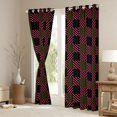 thumbnail image 3 of Manfei Brown Pink Checkered Black Out Curtains for Adult, Cartoon Pixelate Miner Curtains Pack of 2 (42x63 Each), Modern Fashion Style Bedroom Curtains, Blackout Curtains Room Decor, 3 of 6