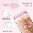 thumbnail image 4 of Vaso de cristal SANDJEST de 473 ml con tapa acrílica y pajita, 4 of 8