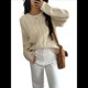 thumbnail image 2 of Suéteres de Cuello Redondo de Punto Extragrandes para Mujer Albaricoque XL, 2 of 7