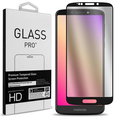 CoverON Motorola Moto E5 Plus / Moto E5 Supra Tempered Glass Screen Protector - InvisiGuard Series Full Coverage 9H with Faceplate (Case Friendly)