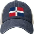 Flag of The Dominican Republic Denim Trucker Hat Mesh Baseball Cap for