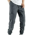 thumbnail image 4 of Pantalones cargo informales para hombre: cintura elástica, cordón, poliéster, estilo urbano, múltiples bolsillos, 4 of 4