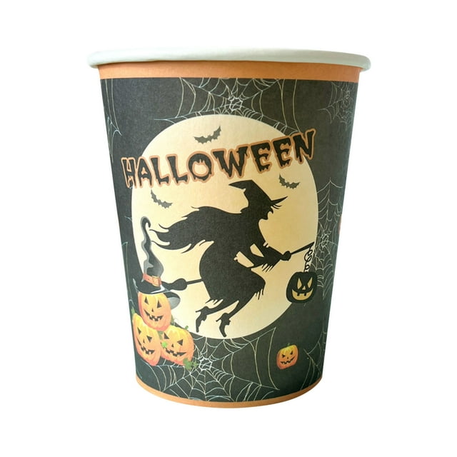 20pc Halloween Party Decoration Paper Cup Tray New Ghost Pumpkin Castle Paper Tableware