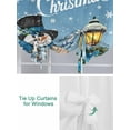 thumbnail image 3 of Blue Snowman Christmas Tie Up Curtains for Windows 63 Inch Length Balloon Curtains Kitchen Adjustable Balloon Window Shade Xmas Gifts Wreath Snowflake Tie Up Valance Bathroom Curtain Window 42"x63", 3 of 6