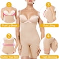 thumbnail image 3 of FITVALEN Seamless Women's Tummy Control Open Bust Mid-Thigh Bodysuit Shapewear, 3 of 6
