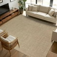 thumbnail image 3 of Beige 5x8 Area Rugs, Farmhouse Burlap Solid Brown Color Modern Linen Texture Non-Skid Rubber Backing Large Rectangle Rugs - Living Room Bedroom Home Office, Indoor Floor Mat Carpets Washable Rug, 3 of 9