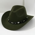 thumbnail image 2 of Fgnfyis Stylish Unisex Cowboy Hat With Metal For Concerts Outdoor Western Events And Party Headwear Green One Size, 2 of 3