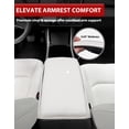 thumbnail image 4 of KBH Car Middle Console Cover for Tesla Model Y 2020-2025/Model 3 2017-2023, PU Leather Arm Rest Lid Cushion Pad for Tesla Accessories, White, 4 of 7