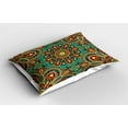 thumbnail image 2 of Ambesonne Mandala Pillow Sham 2 Pack, Oriental, 26"x20", Teal Indigo Ruby, 2 of 3