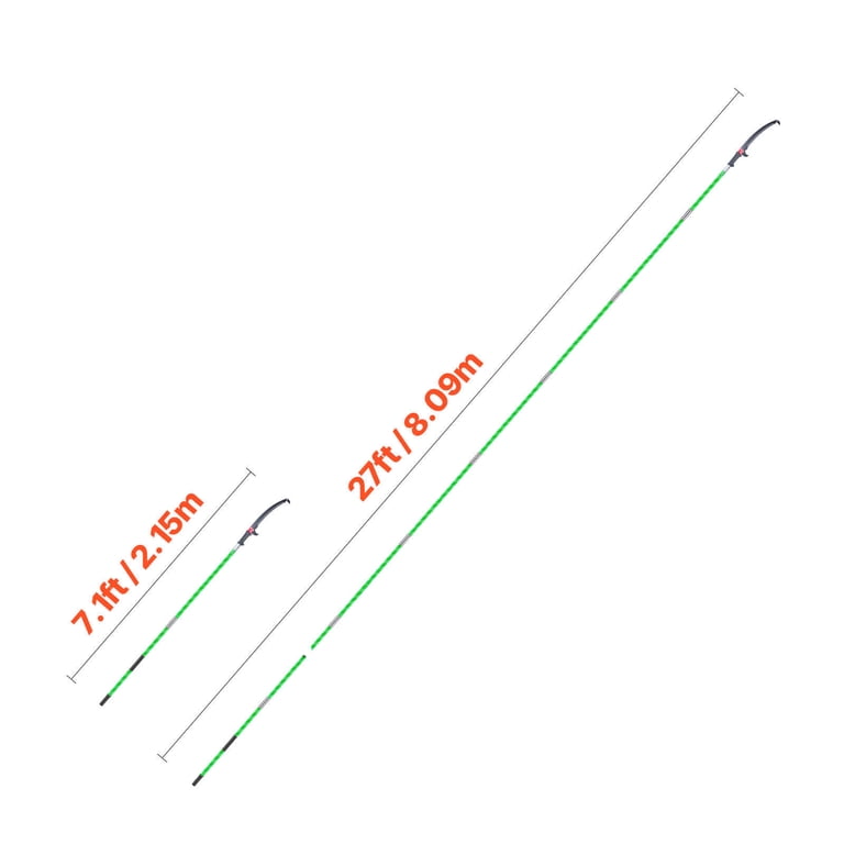 Manual Pole Saw With Adjustable Length 3.87 To 27 Feet – 65Mn Steel Blade, Fiberglass Handle, Green