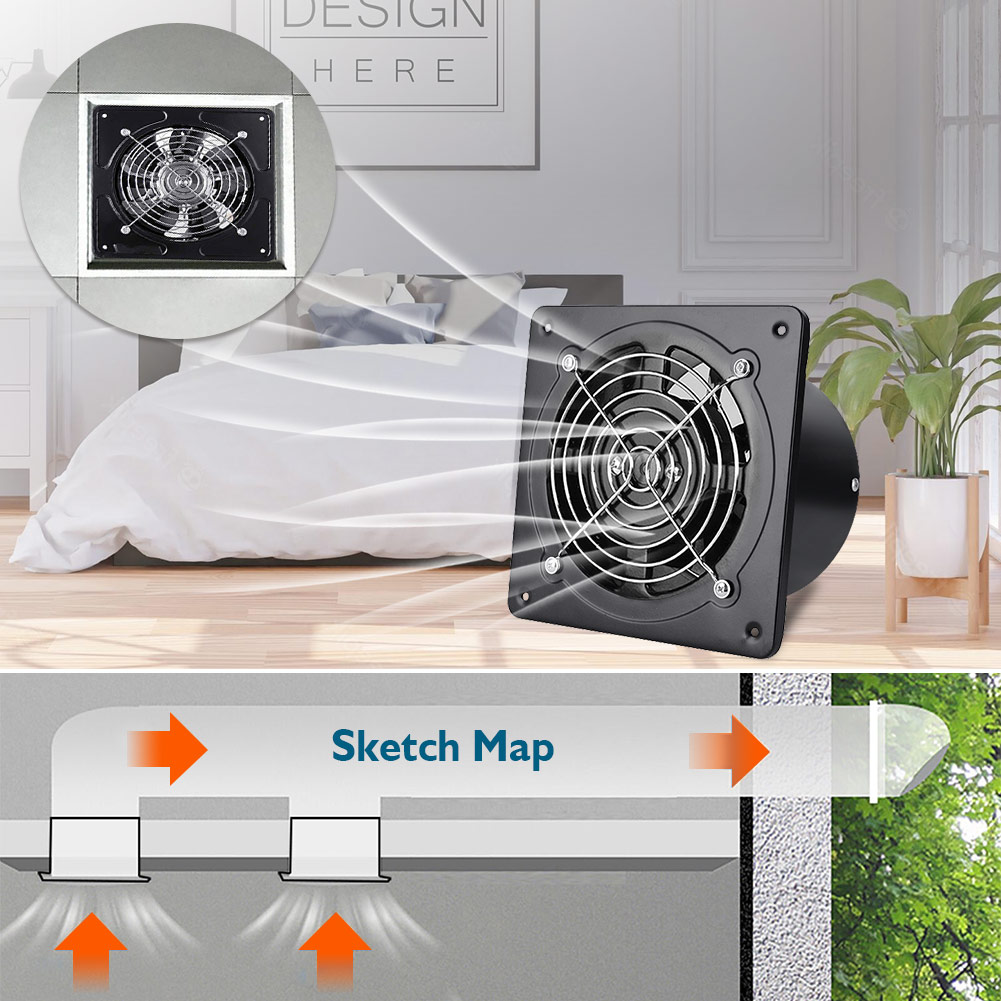 4 Inch Exhaust Fan,Wall Mounted Vent Fans,Ventilation Extractor Fan 110V Wall-Mounted Square Blower for Kitchen,Bathroom,laundry room