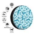 thumbnail image 4 of Logiee Winter Warmth Blue Knitted Print Spare Tire Cover, Universal Wheel Protectors,Waterproof Dust-Proof UV Sun Wheel Tire Cover,Fit for SUV, RV, Travel Trailer, Truck-14 inch, 4 of 6