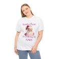 thumbnail image 5 of Santa Claus Is Coming To Town Unisex Pink Streetwear Heavy Cotton T-shirt, 5 of 5