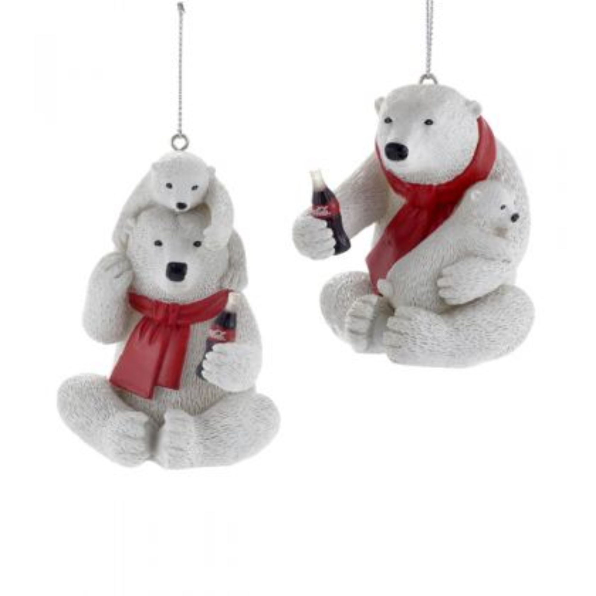 Club Pack of 12 CocaCola Polar Bears with Cub Decorative Christmas