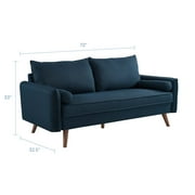 Modway Revive Fabric Upholstered Sofa with 2 Bolster Pillows, Multiple Colors