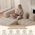 thumbnail image 6 of Wiilayok 120" Boneless Oversized Cloud Couch, Left Facing L-Shaped Chenille Sectional Sofa with Chaise Lounge, Deep Seat Upholstered Living Room Sofa with 4 Pillows, No Assembly, Light Brown, 6 of 9