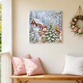thumbnail image 6 of Canvas Wall Art, Christmas Snowman Framed Canvas Prints for Living Room Bathroom, Winter Forest Farmhouse Winter Fox Gallery Wrapped Wall Decor for Home Office, Gifts, 12"x12" Ship Next Day, 6 of 9