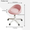 thumbnail image 3 of Swivel Rolling Stool with Wheels, Height Adjustable PU Leather Drafting Chair, Round Seat for Salon, Spa, Tattoo, Office, Home Use Pink Set of 2, 3 of 7
