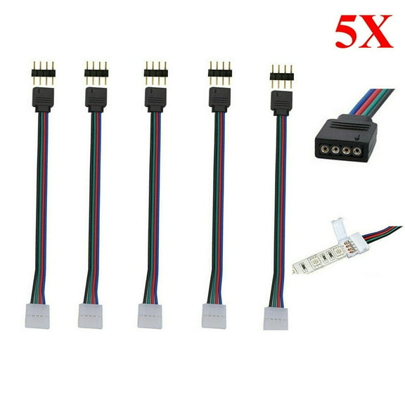 5 Pcs 15cm 4 Pin 4 Pin 5050 3528 LED RGB Light Strip Extension Cable Connector