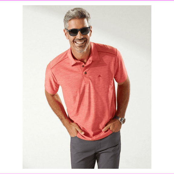 Tommy Bahama Men's Palm Coast Classic Fit, Short Sleeve Polo In Heat, M